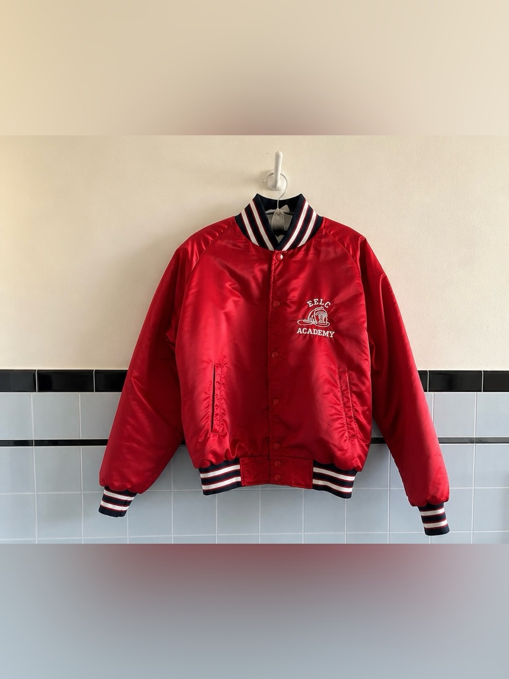 Red Satin Bomber Jacket